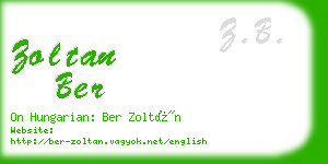 zoltan ber business card